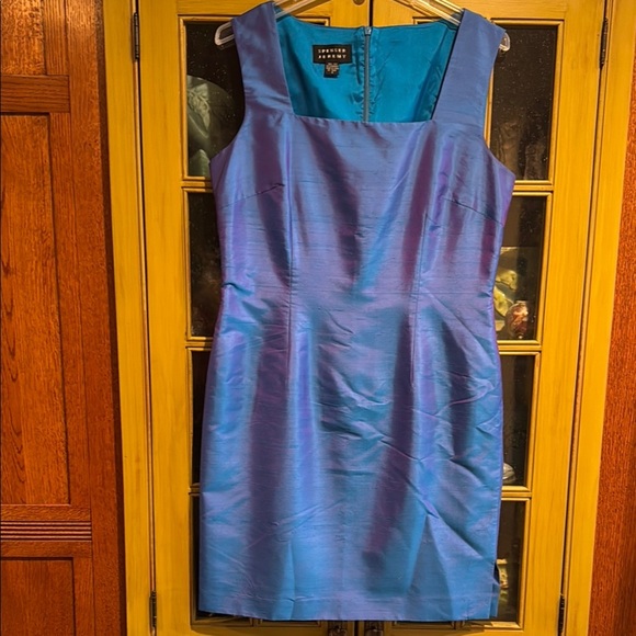 Stunning Spenser Jeremy Blue/Purple Sleeveless 100% Silk Dress - Picture 2 of 11